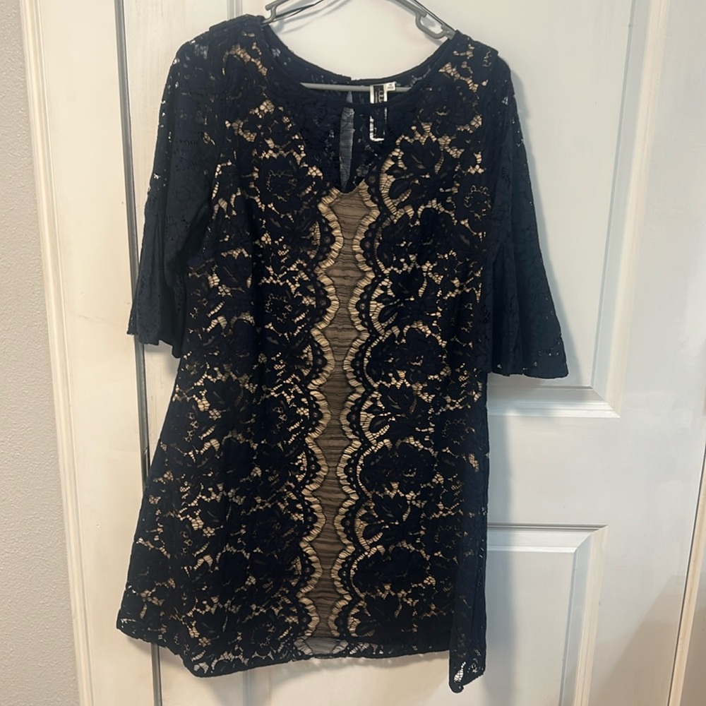 Julian Taylor navy dress.